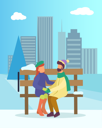 پیش‌نمایش فایل couple-sitting-in-park-wearing-winter-clothes-8733972 از پک فصل زمستان
