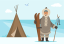 پیش‌نمایش فایل ancient-man-holding-fishing-hook-8733832 از پک مردم زمستان