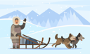 پیش‌نمایش فایل ancient-man-riding-sleigh-with-dogs-8733844 از پک مردم زمستان