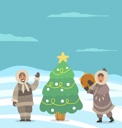 پیش‌نمایش فایل ancient-people-with-christmas-tree-8733836 از پک مردم زمستان