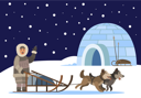 پیش‌نمایش فایل ancient-person-riding-dog-sleigh-8733833 از پک مردم زمستان