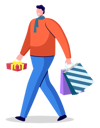 پیش‌نمایش فایل happy-man-walking-and-holding-shopping-bags-and-gifts-8738057 از پک هدیه کریسمس