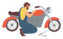 پیش‌نمایش فایل young-man-repairing-motorbike-himself-8711060 از پک اوقات فراغت