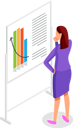 پیش‌نمایش فایل businesswoman-analyses-business-data-on-big-stand-with-bar-chart-9406548 از پک تحلیل کسب‌وکار