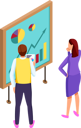 پیش‌نمایش فایل thoughtful-woman-and-worker-with-report-in-hand-looking-at-board-with-pie-charts-9406535 از پک تحلیل کسب‌وکار