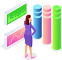پیش‌نمایش فایل thoughtful-woman-looking-at-visual-infographics-9406543 از پک تحلیل کسب‌وکار