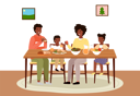 پیش‌نمایش فایل african-family-having-dinner-in-dining-room-9474992 از پک شام خانوادگی
