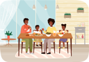 پیش‌نمایش فایل african-family-members-eating-natural-fresh-food-at-home-9474968 از پک شام خانوادگی