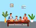 پیش‌نمایش فایل family-eating-japanese-style-evening-dinner-9474995 از پک شام خانوادگی