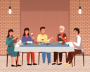 پیش‌نمایش فایل family-having-dinner-together-in-georgian-restaurant-9475003 از پک شام خانوادگی