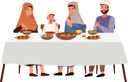 پیش‌نمایش فایل muslim-family-eating-kosher-food-on-dining-table-9474974 از پک شام خانوادگی
