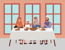 پیش‌نمایش فایل muslim-family-eating-kosher-food-on-dining-table-at-home-9474993 از پک شام خانوادگی