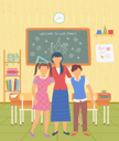 پیش‌نمایش فایل welcome-to-school-teacher-and-pupils-in-classroom-9531292 از پک بازگشت به مدرسه (مشکی)