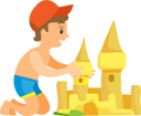 پیش‌نمایش فایل boy-in-swim-trunks-and-cap-building-sand-castle-9522070 از پک بسته ساحل