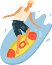 پیش‌نمایش فایل boy-wearing-t-shirt-and-shorts-surfing-9522067 از پک بسته ساحل
