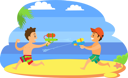 پیش‌نمایش فایل kids-playing-with-water-guns-9522073 از پک بسته ساحل