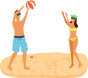 پیش‌نمایش فایل man-and-woman-in-swimsuits-playing-inflatable-ball-9522061 از پک بسته ساحل