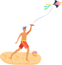 پیش‌نمایش فایل man-on-beach-having-fun-with-kite-9522060 از پک بسته ساحل