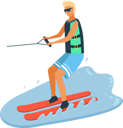 پیش‌نمایش فایل tanned-boy-enjoying-water-skiing-9522063 از پک بسته ساحل