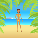 پیش‌نمایش فایل woman-on-beach-with-sand-and-palm-9522029 از پک بسته ساحل