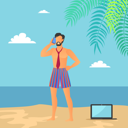 پیش‌نمایش فایل business-vacations-of-man-9554412 از پک افراد کسب‌وکار در ساحل