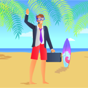 پیش‌نمایش فایل businessman-on-rest-color-9554419 از پک افراد کسب‌وکار در ساحل