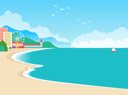 پیش‌نمایش فایل european-resort-summer-poster-9554436 از پک افراد کسب‌وکار در ساحل