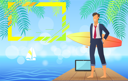 پیش‌نمایش فایل hot-summer-days-businessman-9554409 از پک افراد کسب‌وکار در ساحل