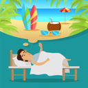 پیش‌نمایش فایل man-sleeping-and-dreaming-vacation-on-beach-9554405 از پک افراد کسب‌وکار در ساحل