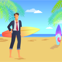 پیش‌نمایش فایل smiling-businessman-in-suit-9554420 از پک افراد کسب‌وکار در ساحل