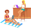 پیش‌نمایش فایل two-women-on-on-laptop-9554427 از پک افراد کسب‌وکار در ساحل