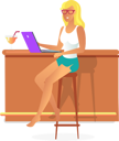 پیش‌نمایش فایل woman-working-on-laptop-9554430 از پک افراد کسب‌وکار در ساحل