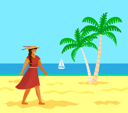 پیش‌نمایش فایل young-long-haired-tanned-girl-in-red-dress-9554437 از پک افراد کسب‌وکار در ساحل