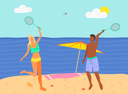 پیش‌نمایش فایل young-woman-and-man-playing-badminton-9554404 از پک افراد کسب‌وکار در ساحل