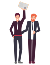 پیش‌نمایش فایل businessmen-standing-with-diploma-in-hands-9629991 از پک افراد کسب‌وکار