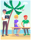 پیش‌نمایش فایل business-travelling-poster-with-people-on-beach-9588181 از پک مسافرت کسب‌وکار