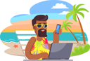 پیش‌نمایش فایل businessman-tourist-working-with-phone-during-summer-vacation-9588219 از پک مسافرت کسب‌وکار
