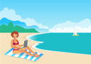 پیش‌نمایش فایل freelance-worker-on-exotic-resort-9588216 از پک مسافرت کسب‌وکار