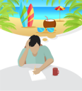 پیش‌نمایش فایل man-dreaming-about-vacation-on-beach-9588179 از پک مسافرت کسب‌وکار