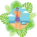 پیش‌نمایش فایل man-talking-on-mobile-at-beach-9588225 از پک مسافرت کسب‌وکار