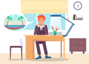 پیش‌نمایش فایل office-worker-dreaming-about-summer-holidays-9588218 از پک مسافرت کسب‌وکار