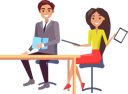 پیش‌نمایش فایل two-cute-workers-with-business-card-9588203 از پک مسافرت کسب‌وکار