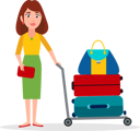 پیش‌نمایش فایل woman-carry-luggage-on-transportation-cart-9588221 از پک مسافرت کسب‌وکار