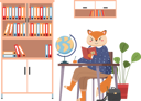 پیش‌نمایش فایل animal-student-in-geography-lesson-9612747 از پک حیوان دانش آموز