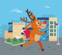 پیش‌نمایش فایل deer-running-to-school-with-books-9612749 از پک حیوان دانش آموز