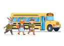 پیش‌نمایش فایل school-kids-going-to-school-with-backpack-and-books-9612729 از پک حیوان دانش آموز