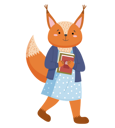 پیش‌نمایش فایل squirrel-schoolgirl-with-stack-of-books-9612737 از پک حیوان دانش آموز