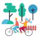 پیش‌نمایش فایل boy-and-girl-on-double-bike-9608074 از پک افراد در پارک