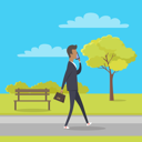 پیش‌نمایش فایل businessman-with-briefcase-and-talking-on-phone-in-city-park-9608034 از پک افراد در پارک