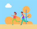 پیش‌نمایش فایل couple-jogging-in-city-park-9608048 از پک افراد در پارک